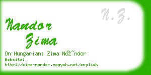 nandor zima business card